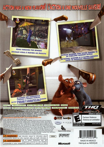 Disney•Pixar Ratatouille | Xbox 360 | back cover | region=North America | source-country=Canada,United States | zypher-v2 | moby-e4d773a9d8cd | Data by MobyGames.com