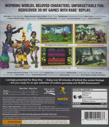 
Rare Replay | Xbox One | back cover | Data by MobyGames.com