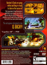 Ratchet & Clank: Up Your Arsenal | PlayStation 2 | back cover | region=North America | source-country=Canada,United States | zypher-v2 | moby-fb4283eb40e9 | Data by MobyGames.com