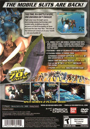Mobile Suit Gundam: Encounters in Space | PlayStation 2 | back cover | region=North America | source-country=United States | zypher-v2 | moby-6a599ccd975f | Data by MobyGames.com