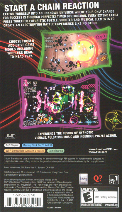 Every Extend Extra | PSP | back cover | region=North America | source-country=United States | zypher-v2 | moby-1777cd31308d | Data by MobyGames.com