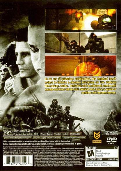 
Killzone | PlayStation 2 | back cover | Region: North America | source-country=Canada,United States | Data by MobyGames.com