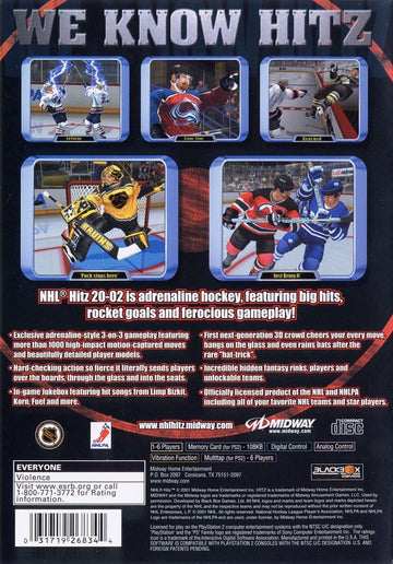 NHL Hitz 20-02 | PlayStation 2 | back cover | region=North America | source-country=United States | zypher-v2 | moby-1db6fdeb2989 | Data by MobyGames.com