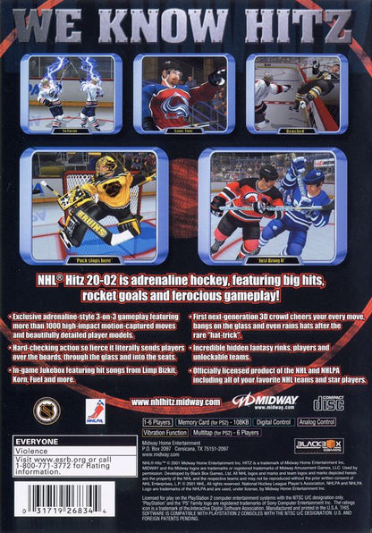 NHL Hitz 20-02 | PlayStation 2 | back cover | region=North America | source-country=United States | zypher-v2 | moby-1db6fdeb2989 | Data by MobyGames.com