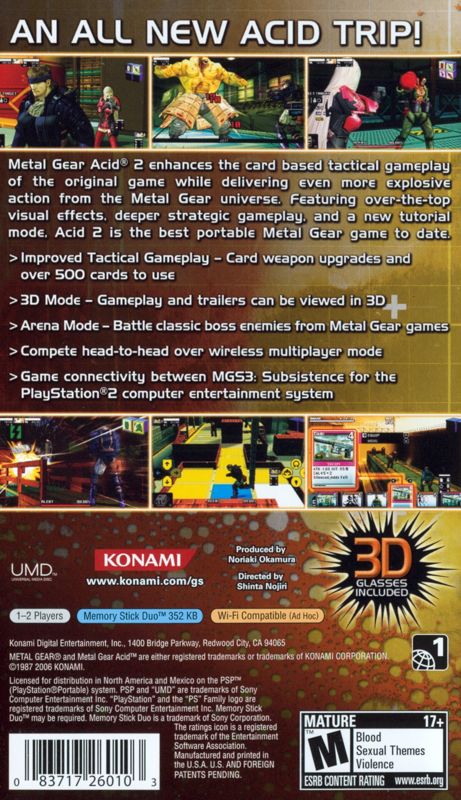 
Metal Gear Ac!d² | PSP | back cover | Data by MobyGames.com