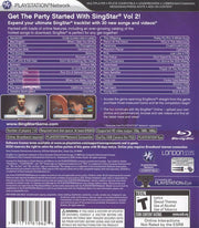 SingStar: Vol.2 | PlayStation 3 | back cover | region=North America | source-country=Canada,Mexico,United States | zypher-v2 | moby-d3010423cbe4 | Data by MobyGames.com