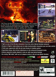 Mortal Kombat: Armageddon | PlayStation 2 | back cover | region=North America | source-country=Canada,United States | zypher-v2 | moby-8e71ca0b0e1e | Data by MobyGames.com