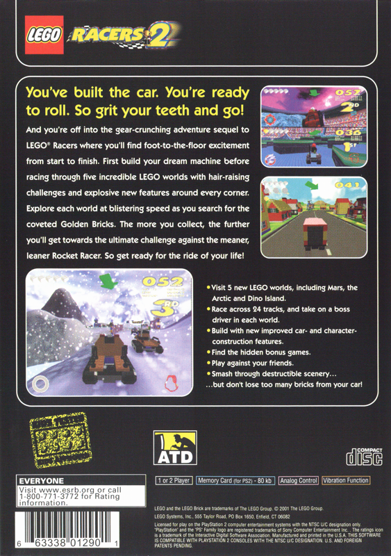 
LEGO Racers 2 | PlayStation 2 | back cover | Data by MobyGames.com