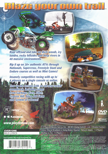 ATV Offroad Fury 2 | PlayStation 2 | back cover | region=North America | source-country=Canada,United States | zypher-v2 | moby-4d60dcab108d | Data by MobyGames.com