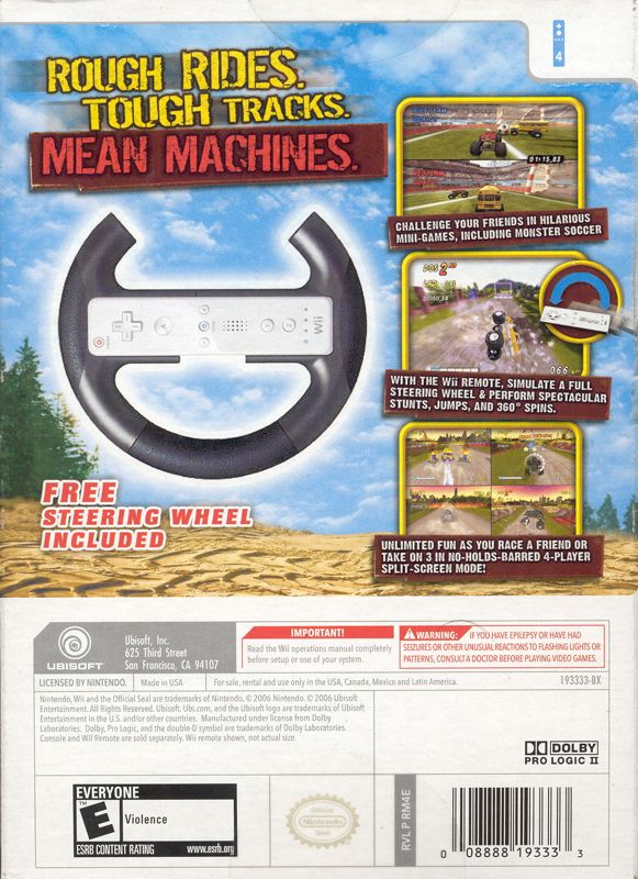 Monster 4x4: World Circuit | Wii | back cover | region=North America | source-country=United States | zypher-v2 | moby-fa5d9b2dcb00 | Data by MobyGames.com
