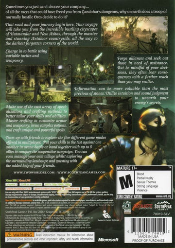 
Two Worlds II | Xbox 360 | back cover | Data by MobyGames.com