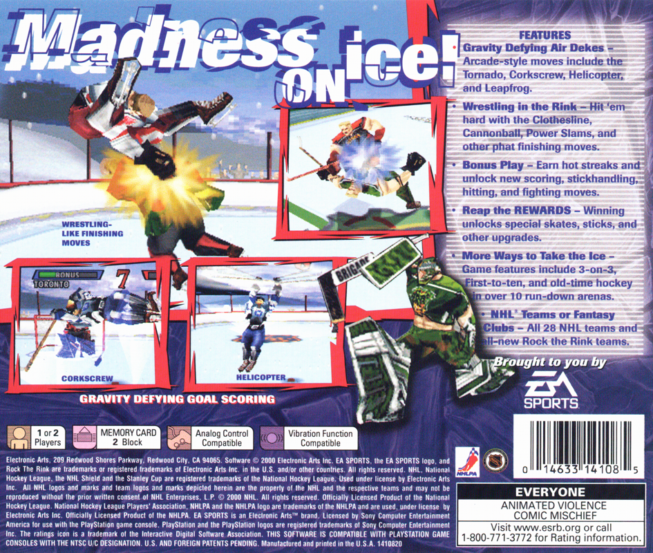 NHL Rock the Rink | PlayStation | back cover | region=North America | source-country=Canada,United States | zypher-v2 | moby-a1a063698282 | Data by MobyGames.com