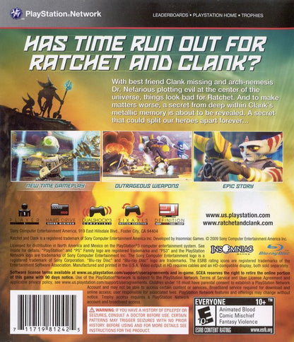 Ratchet & Clank Future: A Crack in Time | PlayStation 3 | back cover | region=North America | source-country=United States | zypher-v2 | moby-410f667caa86 | Data by MobyGames.com