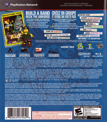 
LEGO Rock Band | PlayStation 3 | back cover | Data by MobyGames.com