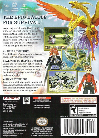 Tales of Symphonia | GameCube | back cover | region=North America | source-country=Canada,Mexico,Other,United States | zypher-v2 | moby-677d75ba78e3 | Data by MobyGames.com