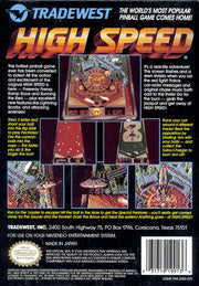 
High Speed | NES | back cover | Data by MobyGames.com