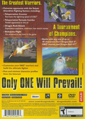 Dragon Ball Z: Budokai 3 | PlayStation 2 | back cover | region=North America | source-country=United States | zypher-v2 | moby-91968dc80751 | Data by MobyGames.com