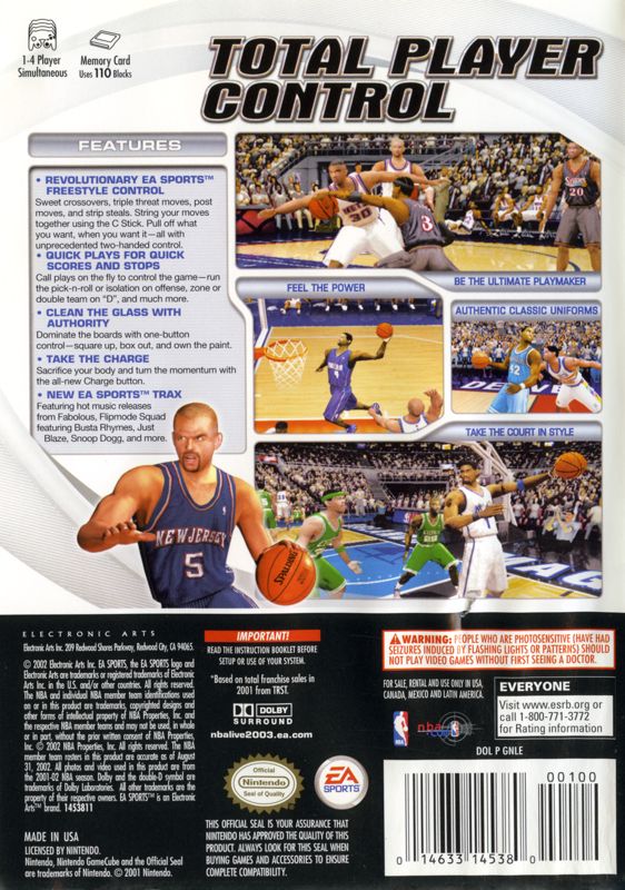 NBA Live 2003 | GameCube | back cover | region=North America | source-country=Canada,United States | zypher-v2 | moby-a933a910e654 | Data by MobyGames.com