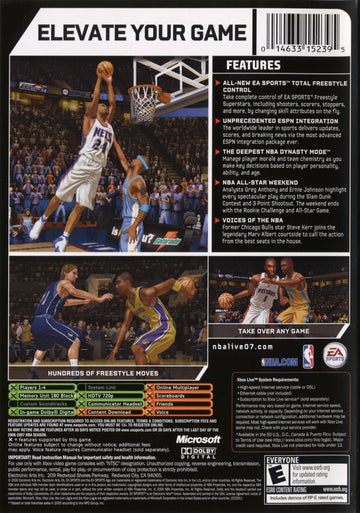 NBA Live 07 | Xbox | back cover | region=North America | source-country=United States | zypher-v2 | moby-40891be29b0c | Data by MobyGames.com