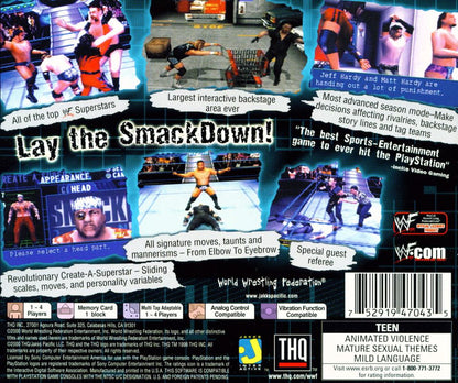 WWF SmackDown! | PlayStation | back cover | region=North America | source-country=United States | zypher-v2 | moby-deebd9ab285a | Data by MobyGames.com