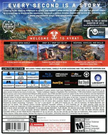 
Far Cry 4 (Limited Edition) | PlayStation 4 | back cover | Region: North America | source-country=United States | Data by MobyGames.com