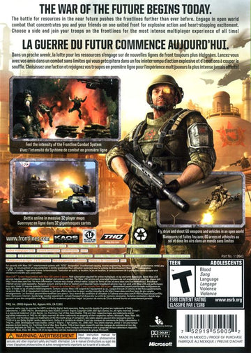 Frontlines: Fuel of War | Xbox 360 | back cover | region=North America | source-country=Canada,United States | zypher-v2 | moby-3f3e3312dd29 | Data by MobyGames.com