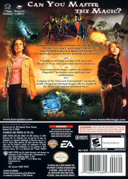 Harry Potter and the Goblet of Fire | GameCube | back cover | region=North America | source-country=Canada,Mexico,Other,United States | zypher-v2 | moby-f1070ba3d11e | Data by MobyGames.com