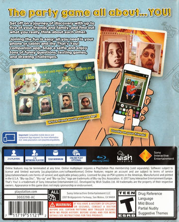 
That's You! | PlayStation 4 | back cover | Data by MobyGames.com