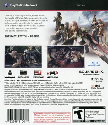 
Final Fantasy XIII | PlayStation 3 | back cover | Data by MobyGames.com