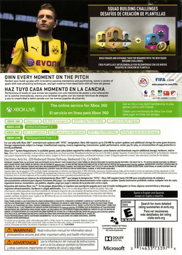 
FIFA 17 | Xbox 360 | back cover | Data by MobyGames.com