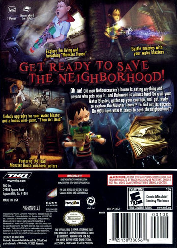 
Monster House | GameCube | back cover | Data by MobyGames.com