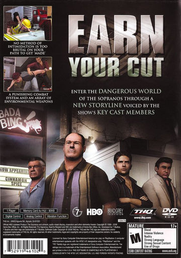 
The Sopranos: Road to Respect | PlayStation 2 | back cover | Data by MobyGames.com