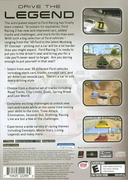 Ford Racing 2 | PlayStation 2 | back cover | region=North America | source-country=Canada,United States | zypher-v2 | moby-3a39d4c7b02b | Data by MobyGames.com