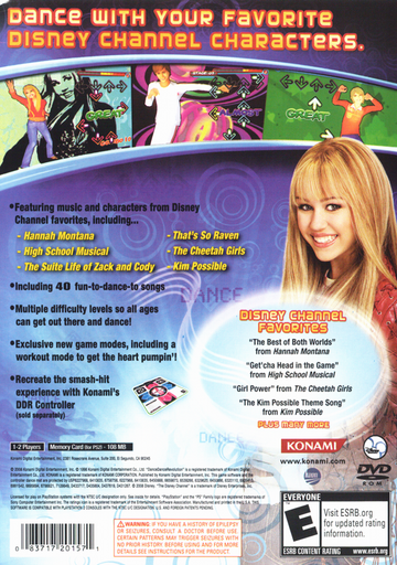 Dance Dance Revolution: Disney Channel Edition | PlayStation 2 | back cover | region=North America | source-country=United States | zypher-v2 | moby-548b0b3f1de3 | Data by MobyGames.com