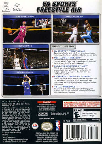
NBA Live 2005 | GameCube | back cover | Data by MobyGames.com