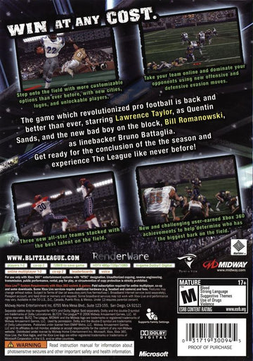 
Blitz: The League | Xbox 360 | back cover | Data by MobyGames.com