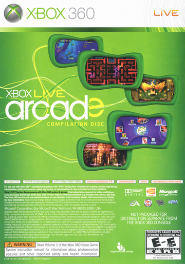 Sega Superstars Tennis / Xbox Live Arcade Compilation | Xbox 360 | back cover | region=North America | source-country=United States | zypher-v2 | moby-e89665867798 | Data by MobyGames.com