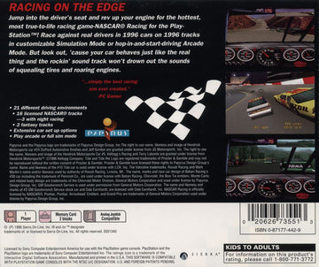 
NASCAR Racing | PlayStation | back cover | Region: North America | source-country=United States | Data by MobyGames.com