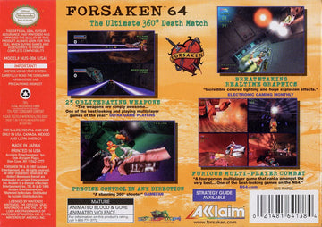 
Forsaken 64 | Nintendo 64 | back cover | Data by MobyGames.com