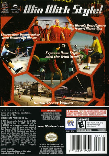 
FIFA Street | GameCube | back cover | Data by MobyGames.com