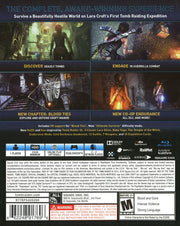 
Rise of the Tomb Raider: 20 Year Celebration | PlayStation 4 | back cover | Region: North America | source-country=United States | Data by MobyGames.com