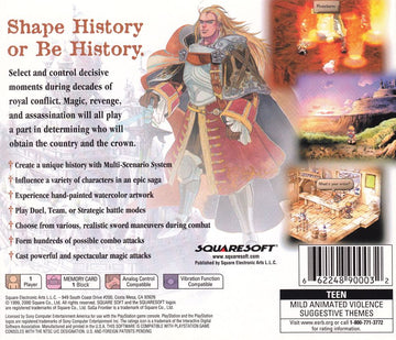 
SaGa Frontier 2 | PlayStation | back cover | Region: North America | source-country=United States | Data by MobyGames.com