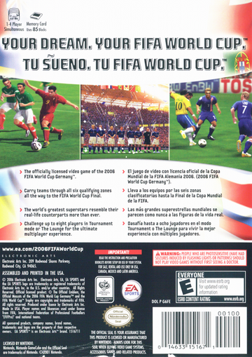 
FIFA World Cup: Germany 2006 | GameCube | back cover | Data by MobyGames.com