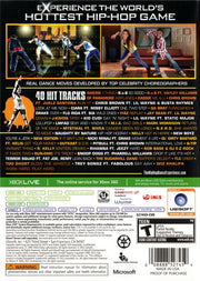 The Hip Hop Dance Experience | Xbox 360 | back cover | region=North America | source-country=United States | zypher-v2 | moby-581c8cb40b4a | Data by MobyGames.com