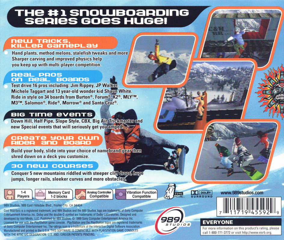 Cool Boarders 4 | PlayStation | back cover | Data by MobyGames.com