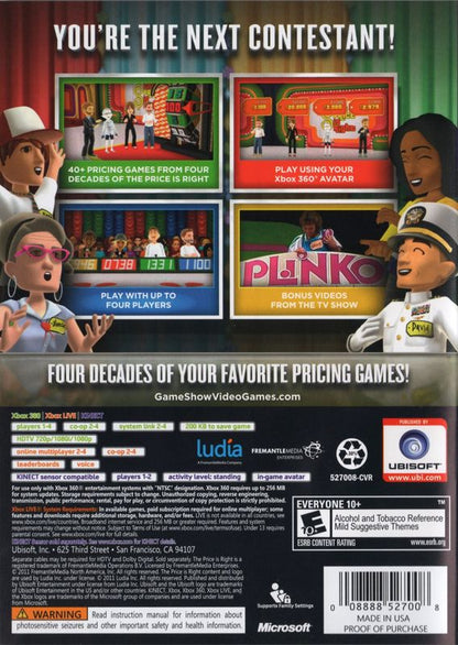 The Price is Right: Decades | Xbox 360 | back cover | region=North America | source-country=United States | zypher-v2 | moby-bda627031ff1 | Data by MobyGames.com