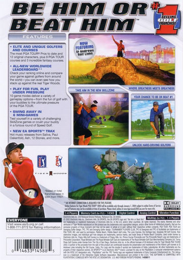 Tiger Woods PGA Tour 2003 | PlayStation 2 | back cover | region=North America | source-country=United States | zypher-v2 | moby-3b47d8d42f20 | Data by MobyGames.com