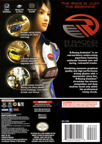 
R:Racing Evolution | GameCube | back cover | Data by MobyGames.com