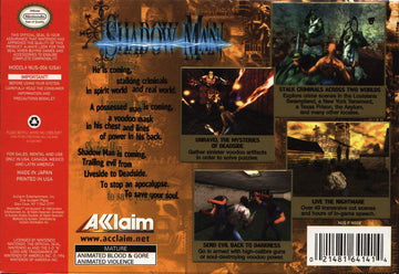 
Shadow Man | Nintendo 64 | back cover | Data by MobyGames.com