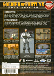 Soldier of Fortune: Gold Edition | PlayStation 2 | back cover | region=North America | source-country=Canada,United States | zypher-v2 | moby-ced6f7de7994 | Data by MobyGames.com